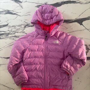 The North Face Girls Reversible Perrito Jacket – Pink/Purple, Hooded